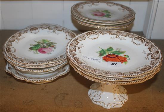 Floral & gilt dessert service